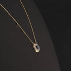 0.65 Karat Oval Safir Pırlanta Kolye
