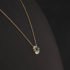 0.48 Karat Oval Zümrüt Pırlanta Kolye