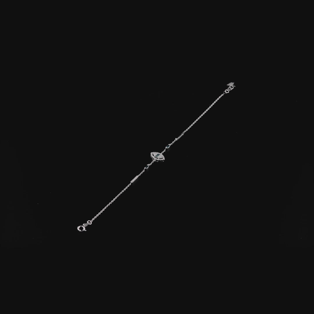 0.41 Carat Deep Blue Baguette Diamond Bracelet