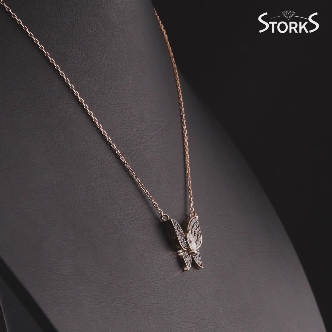 0.72 Carat Butterfly Diamond Necklace