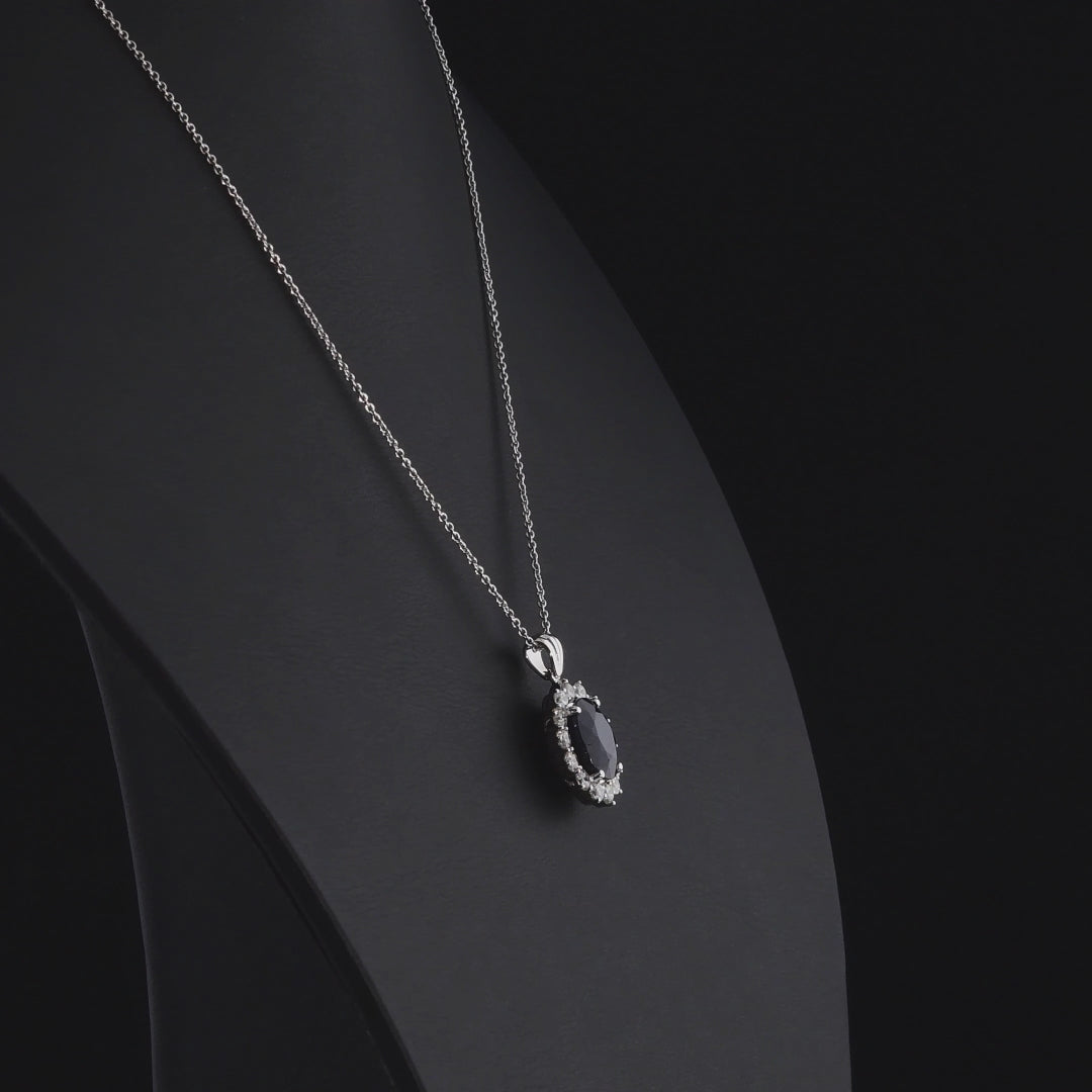 6.14 Carat Sapphire Diamond Necklace