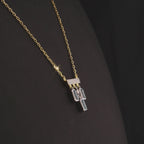 1.18 Karat Blue Topaz Pırlanta Kolye