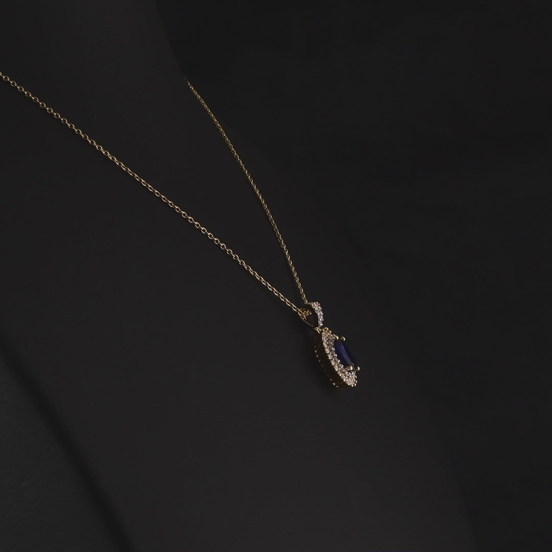 1.00 Karat Safir Pırlanta Kolye