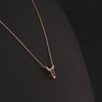0.73 Karat Oval Yakut Baget Pırlanta Kolye